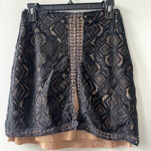 For Love And Lemons x Raye Black Lace Mini Skirt - Small